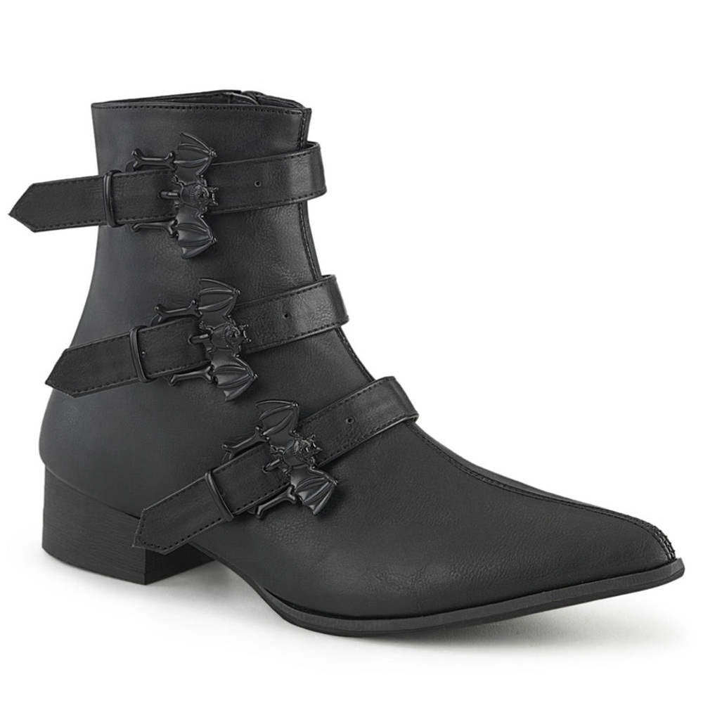 Unisex Black Leather Ankle Boots